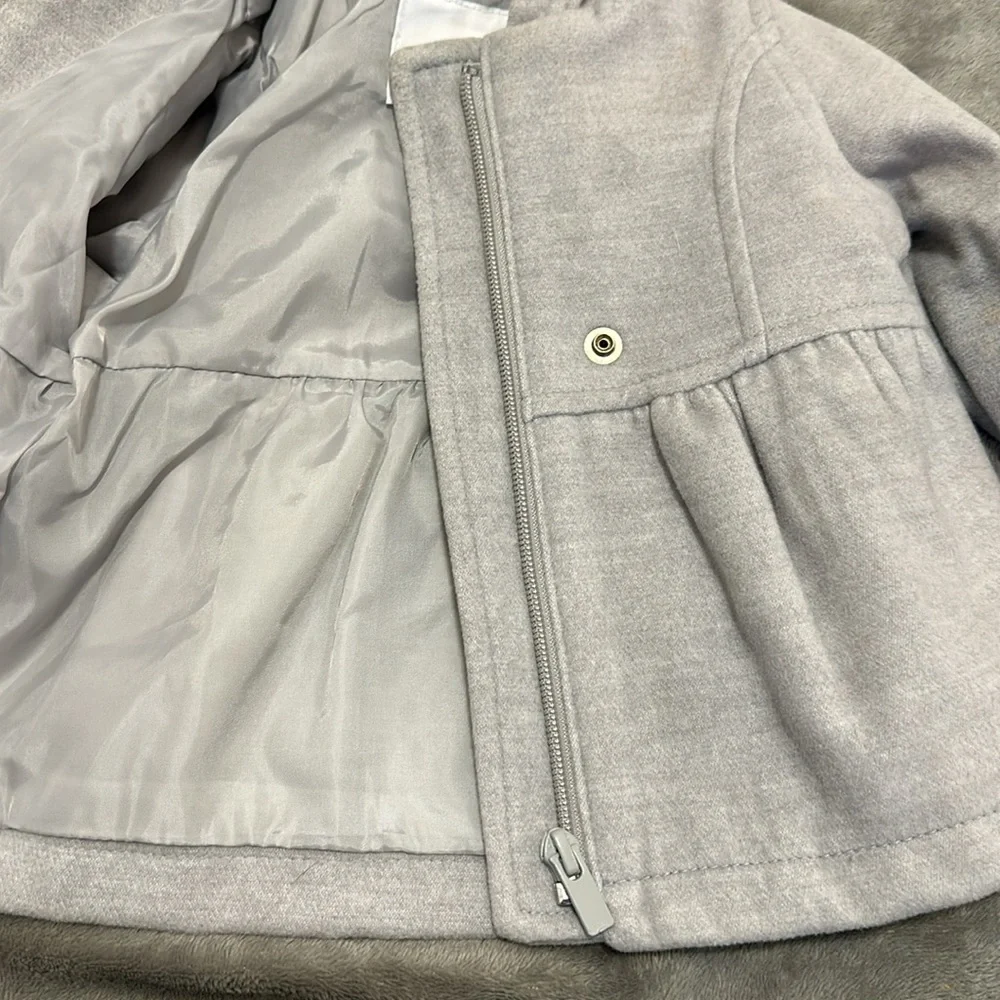 Gray Old Navy hooded Pea Coat Size 6m-12m